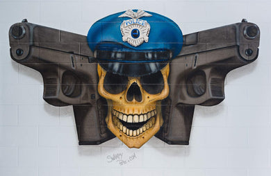 POLICE JOLLY ROGER PAINTING