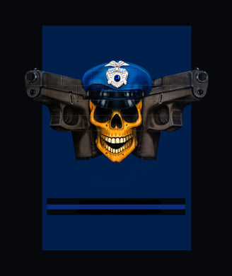 Blanket, Sherpa with Police Jolly Roger design and Thin Blue Line