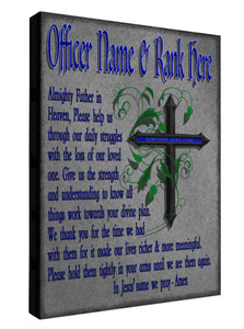 PERSONALIZED POLICE OFFICER'S PRAYER, CANVAS WRAP 18X22